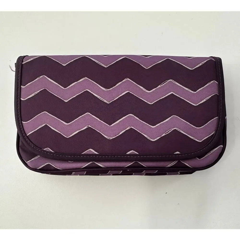 Thirty-One Purple Chevron Make-Up Bag with Mirror